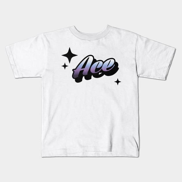 Ace - Retro Classic Typography Style Kids T-Shirt by Decideflashy